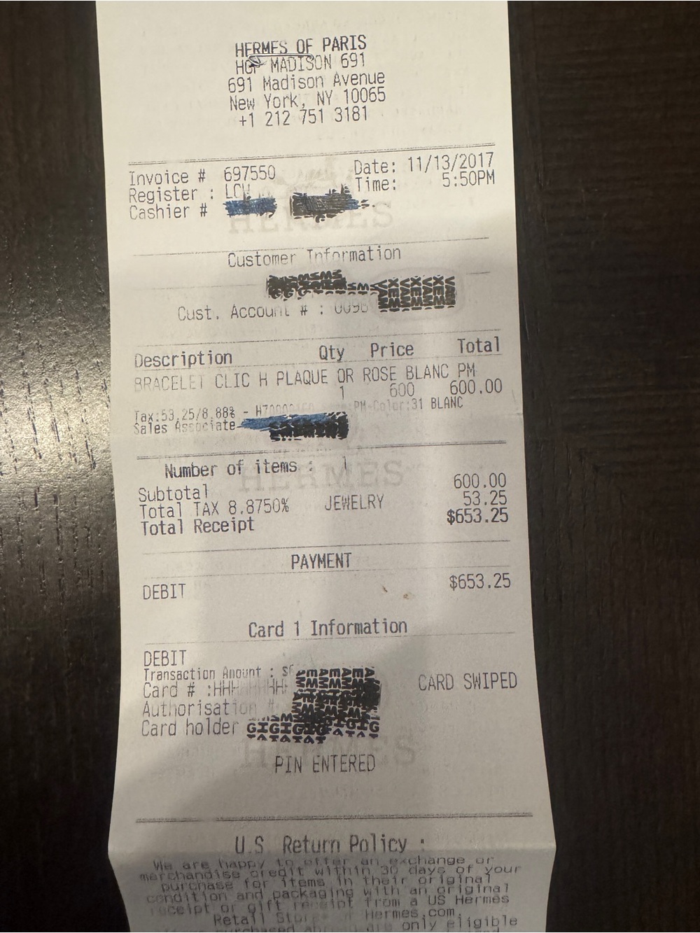 Authentic Hermès Clic H Enamel PM Bracelet in White and Yellow Gold with Receipt - Picture 13 of 14